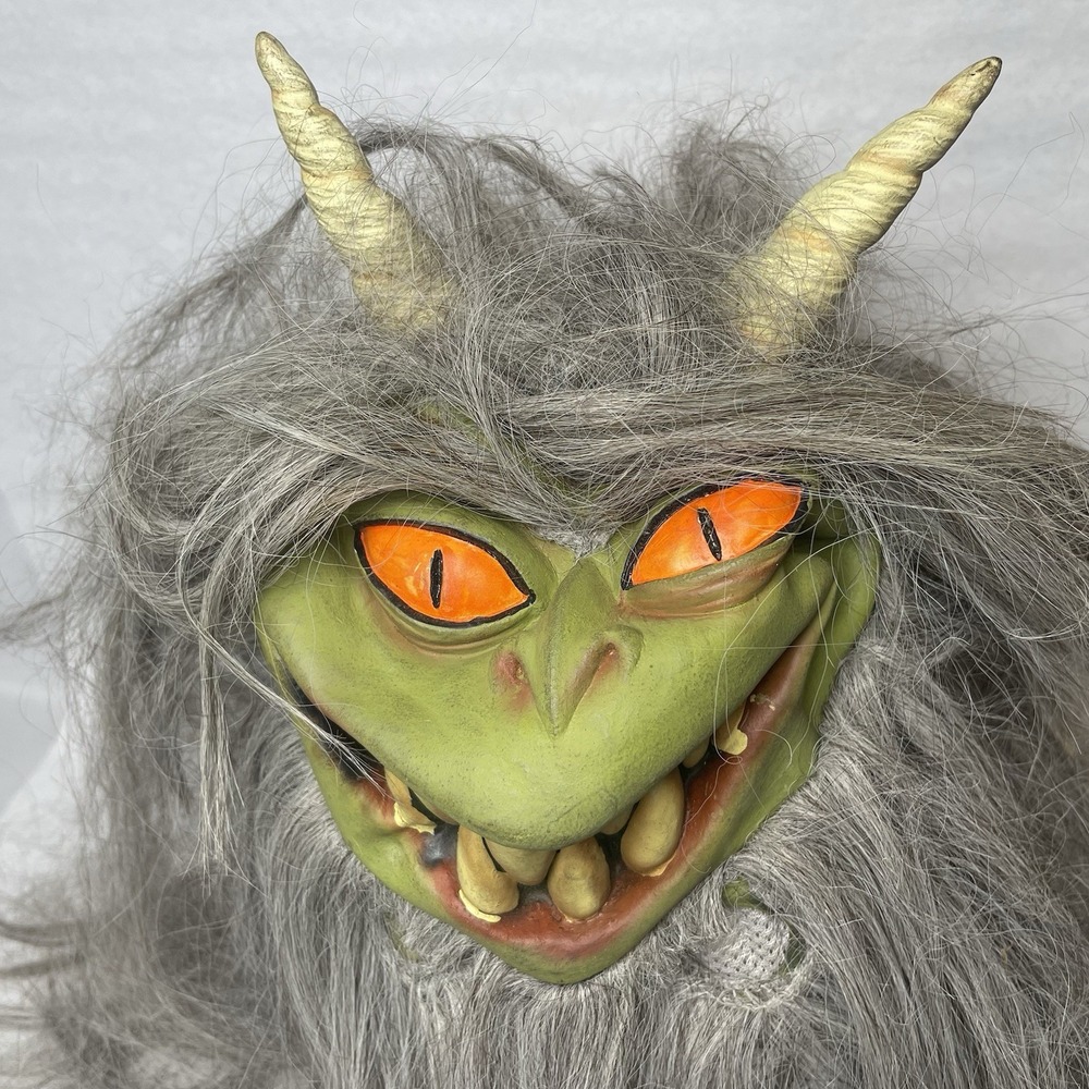 2003 The Paper Magic Group Shrunken Head Halloween Full‎ Rubber Mask Demon Adult
